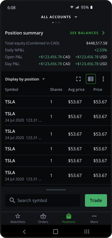 Option three: a more structured position summary