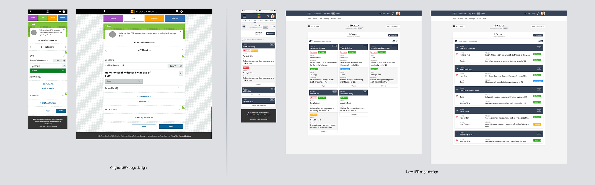 The redesigned JEP page showing all cards together, with a list view option